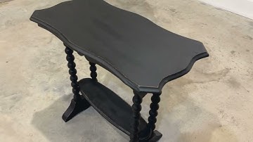 19thC Ebonised English Pine Bobbin Side Table