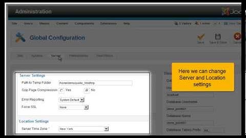 How to manage global configurations in Joomla 2.5