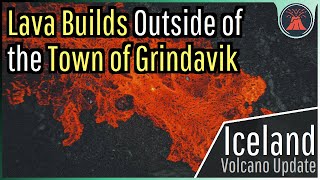 Iceland Volcano Eruption Update; Lava Builds Outside the Town of Grindavik by GeologyHub 29,823 views 19 hours ago 3 minutes, 58 seconds