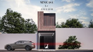 MINICASA | 3.5 X 18 METROS  | 2 RECAMARAS | CASA L+