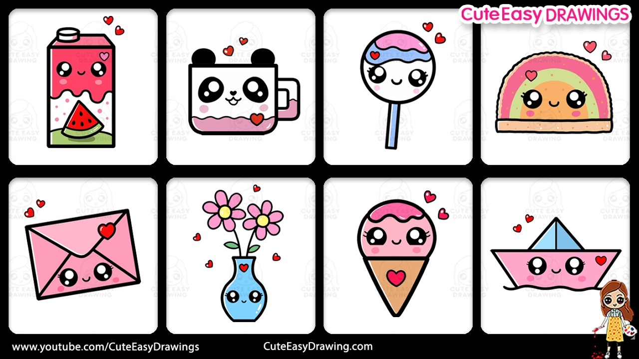 1 Hour of Cute & Easy Drawings Collection  Video | Sunday Special Step-by-Step Tutorials for Kids!