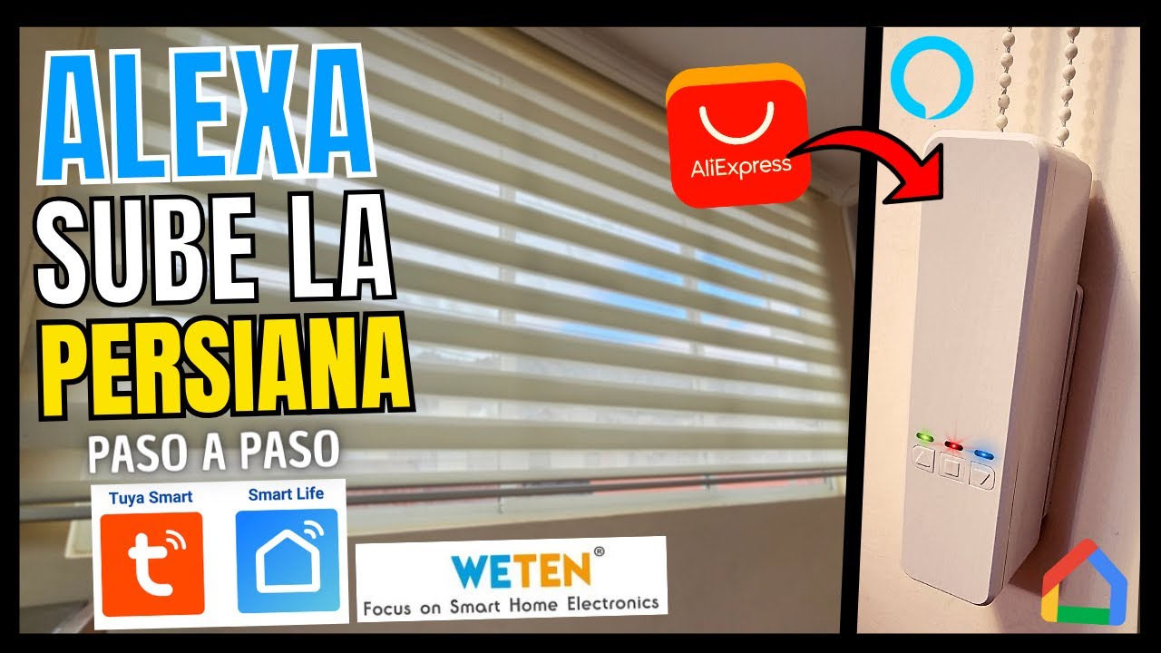 DOMÓTICA Persianas Inteligentes Control de voz con ALEXA Motor WIFI