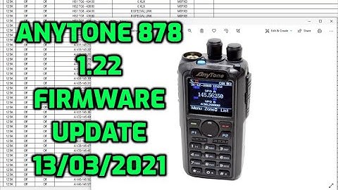 ANYTONE 878 -FIRMWARE UPDATE 1.22 -13/03/2021