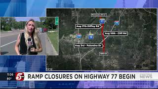 Highway 77 closures start Monday