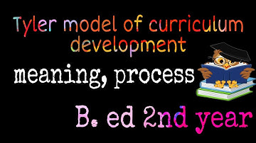 Tyler model of curriculum development  b.ed 2 year topic by r learning classes☺