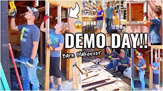 HUGE UNDERTAKING? DEMO DAY & REBUILDING | BARN MAKEOVER PART 1 | RENOVATION HOUSE PROJECTS