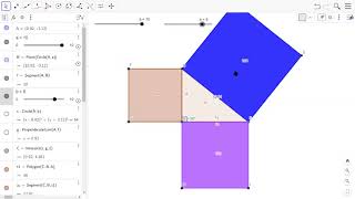 Geometrical meaning of Pythagoras theorem.Pythagorean theorem in Geogebra.
