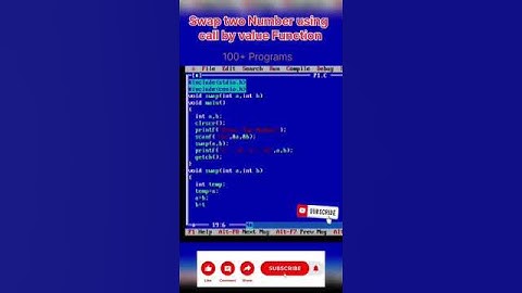 program of swap using call by value in C|#shorts #youtube #ytshorts #trending #youtubeshorts #coding