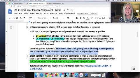 20-21 Email Your Teacher Assignment Using School Gmail