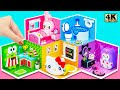 Satisfying make 5 color house with my melody bedroom kuromi room for hello kitty from cardboard