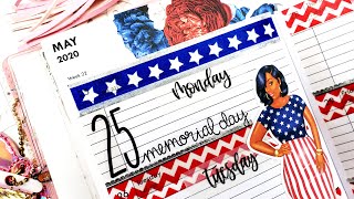 WAL-MART Traveler's Notebook DOLLAR TREE PLANNER Red White and Blue Plan With Me