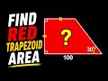 Find Red Trapezoid Area | Trapezium | Geometry Puzzle