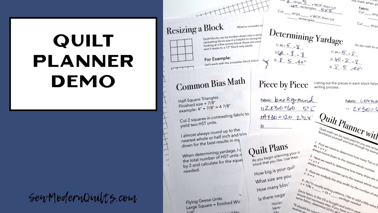 sew modern quilts quilt planner worksheets youtube