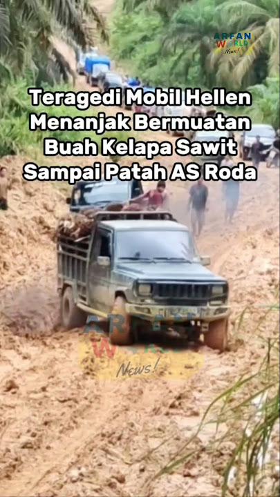 Teragedi Mobil Hellen Menanjak Bermuatan Buah Kelapa Sawit Sampai Patah AS Roda @Arfan_World