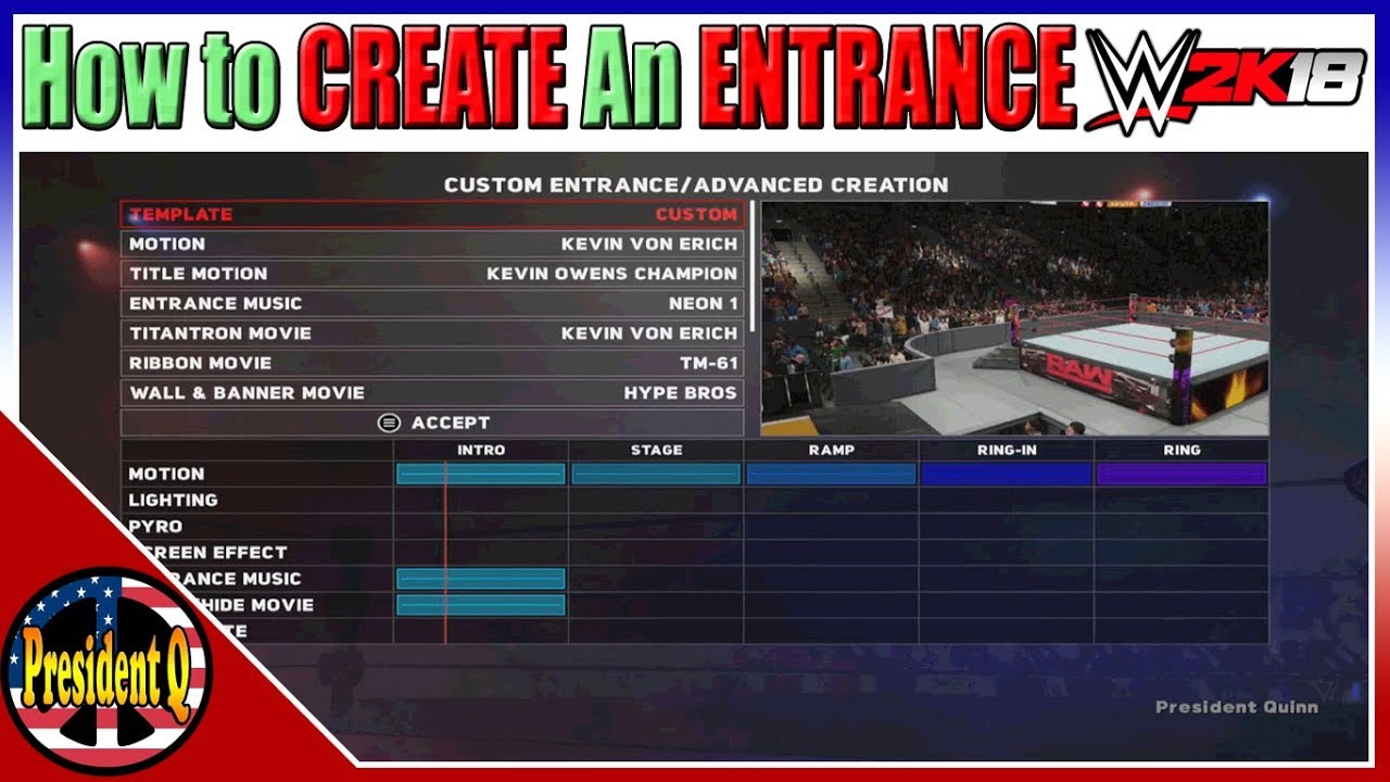 how to create an epic entrance on wwe 2k18 youtube