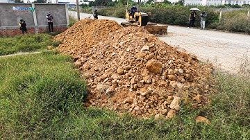 Perfectly LANDFILL Project! Hard Work Of Bulldozer Push Soils Operated With Dump Trucks Dumping