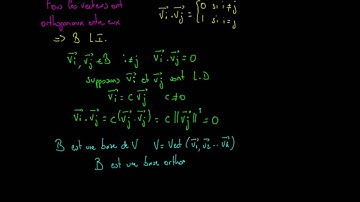 Introduction aux bases orthonormales
