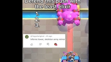 DEFEND THIS PUSH WITH LEAST ELIXIR #clashroyale #clashroyaleshorts #supercell #gaming