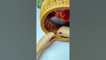How to Craft Round Hand Basket with Rattan  #diy #rattan #handmade