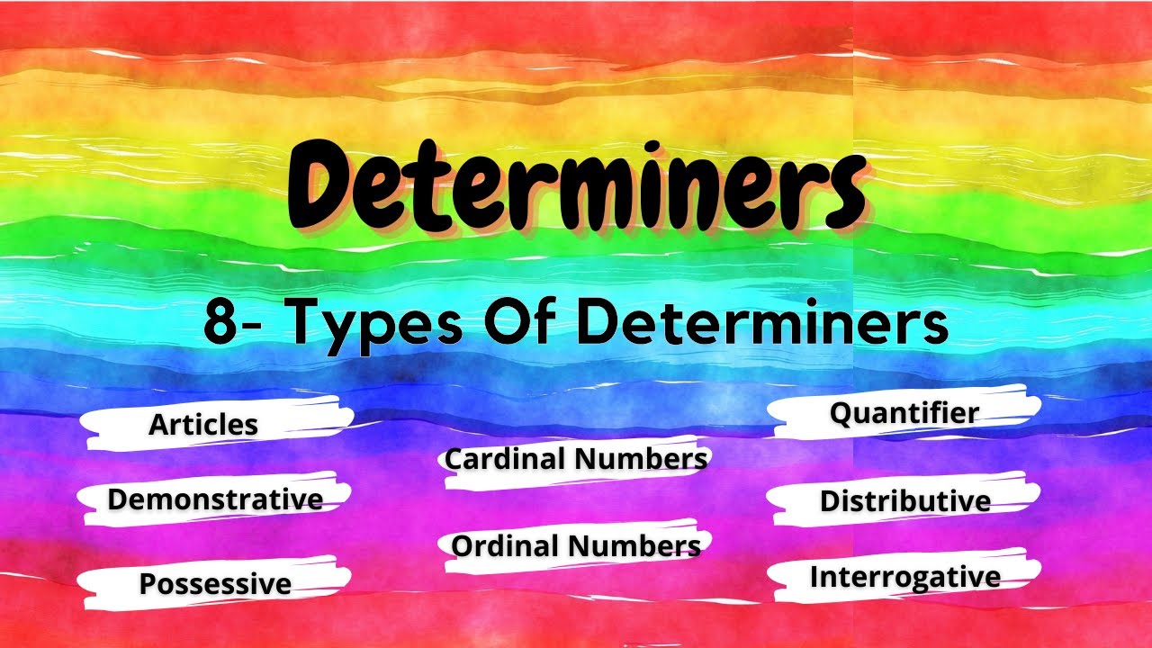 Determiners 8  Types Of Determiners English Grammar For Grade 5 And Onwards