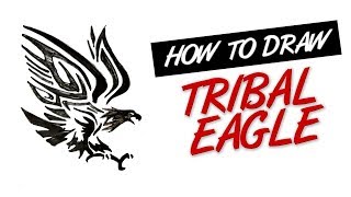 How to draw eagle tribal tattoo design