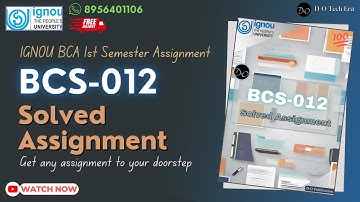 BCS-012 Solved Assignment 2024 - 2025 |IGNOU BCA 1st Semester assignment| #ignou #bca #assignment