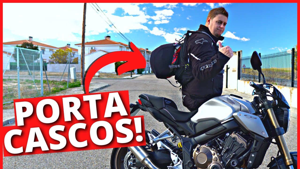 Mochila porta casco para moto con lineas