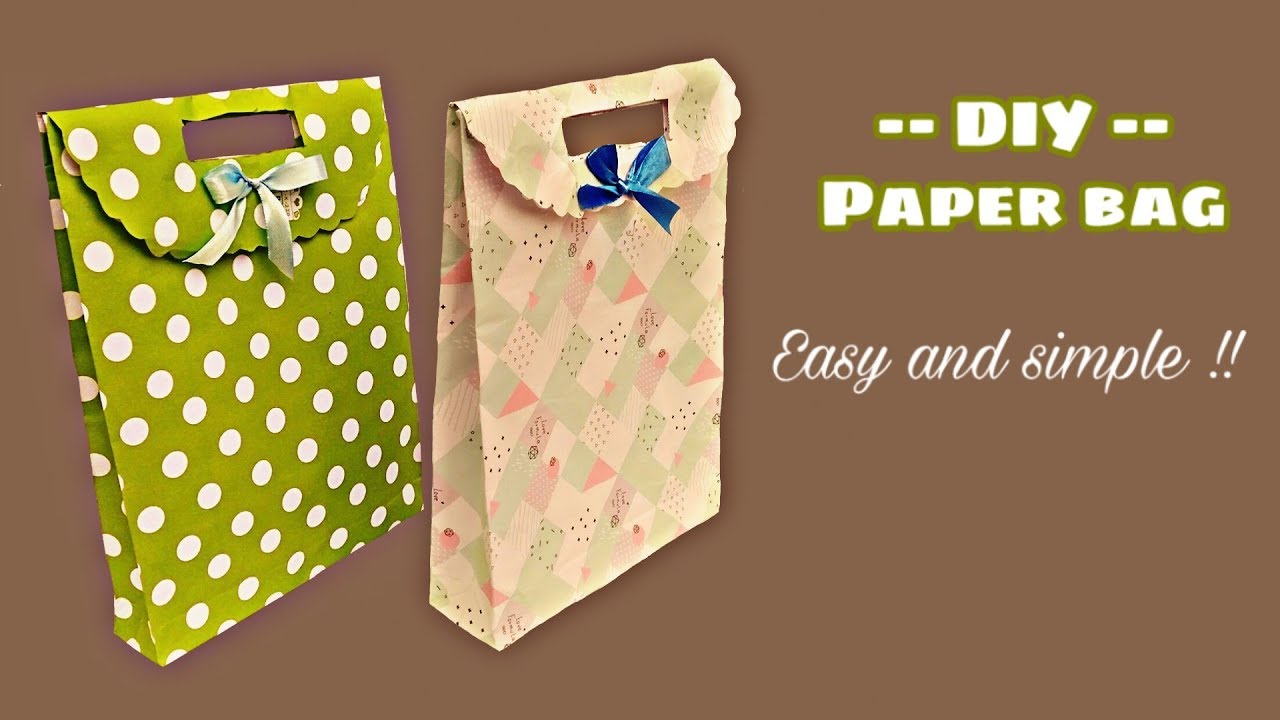 DIY Paper  Bag  Cara membuat paper bag  dari kertas kado 
