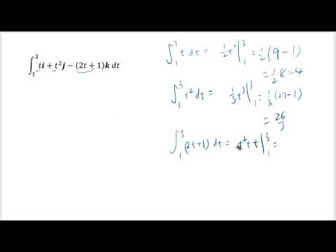 Definite integral of Vector Valued Function - YouTube