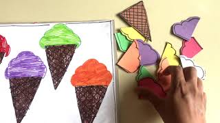 Ice Cream Activities for preschoolers at home/DIY preschool learning activities ideas for 2-3 yr.