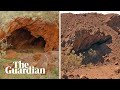 Juukan Gorge traditional owners show destruction from Rio Tinto blast of Aboriginal site