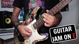 Guitar Jam In E - Lead Guitar Techniques - Legato Vibrato Alternate Picking