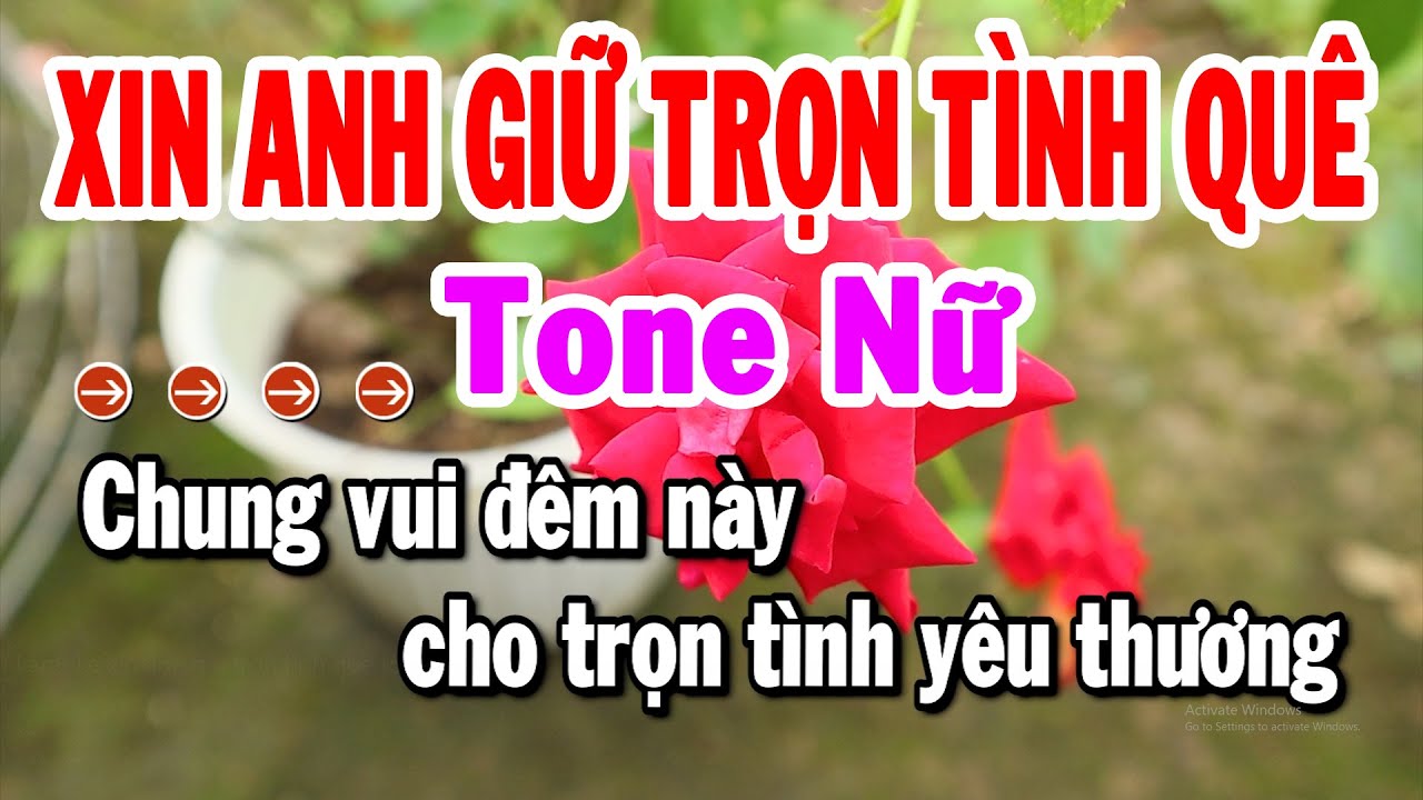 Karaoke Xin Anh Giữ Trọn Tình Quê Tone Nữ Nhạc Sống Rumba Mới | Karaoke Tuyển Chọn