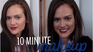 Holiday Makeup in 10min | Fresh Face & Bold Lip