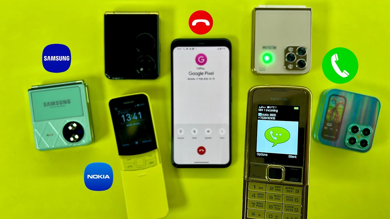 Google Pixel 4XL Calling on Nokia8800 + i15promax + Nokia8110 / Alarm Clock i18pro & Samsung Flip7