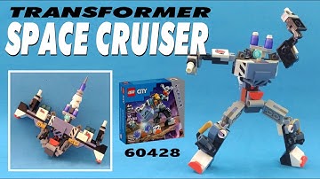 Tutorial:  Transformer space cruiser ,  LEGO City  60428 alternate built /  Space construction mech