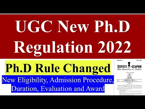 phd regulations ugc 2022