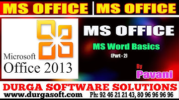 MS office Tutorial || Ms Word Basics Part- 5 by Pavani