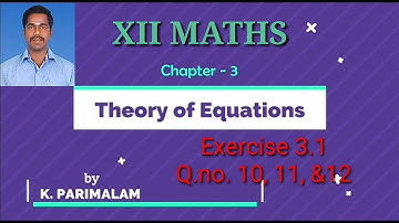 Exercise 3.1 Q.No. 10, 11, & 12