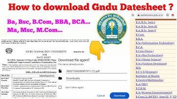 How to download Gndu Datesheet 2022 || Gndu Odd Semester Exams Datesheet || Gndu Datesheet 2022