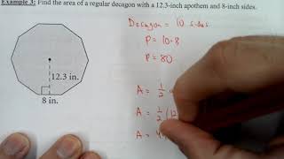 Geometry CP - Unit 9 Lesson 4 - Area and Perimeter of Regular Polygons