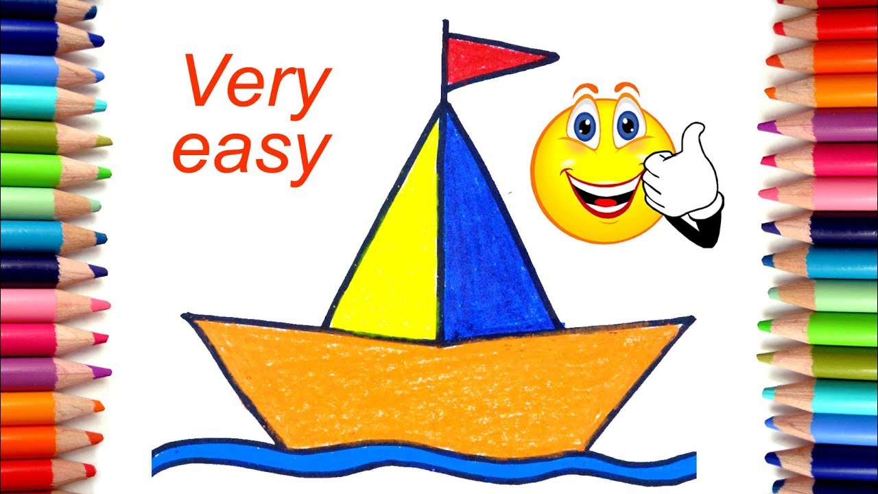 Simple Boat Drawing For Kids - Greyfanic