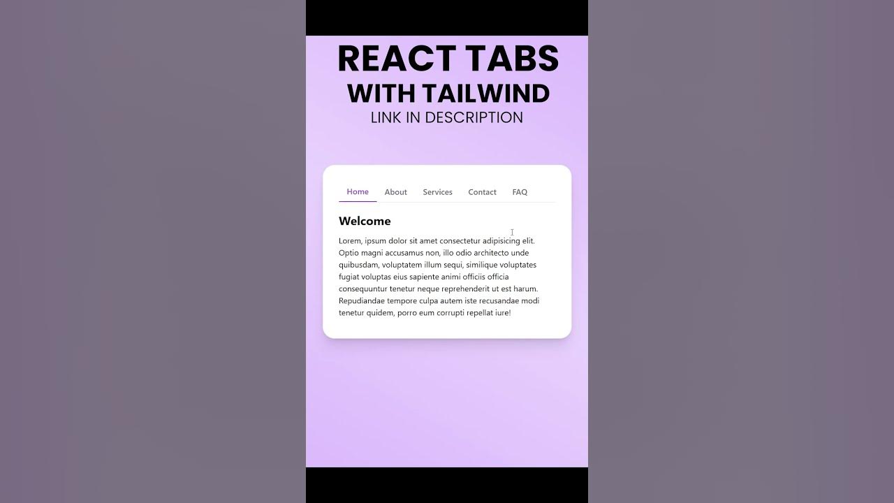 Create React Tabs with Tailwind Tutorial #html #css #react #javascript ...