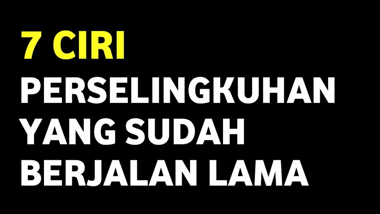 BE CAREFUL OF THE SIGNS OF A LONG-RUNNING AFFAIR