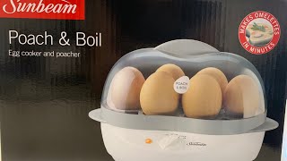 Sunbeam Poach & Boil Egg Cooker and Poacher unboxing, demonstration and review, How to cook eggs.