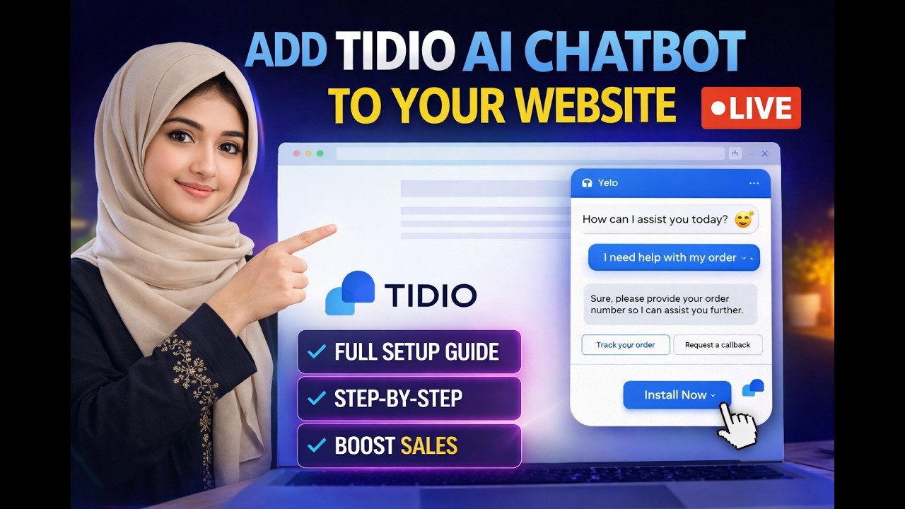 How to Add Tidio AI Chatbot to Your Website (Live Setup Tutorial 2026 ...
