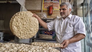 Baking tasty bread in Iran, Esfahan by skilled baker