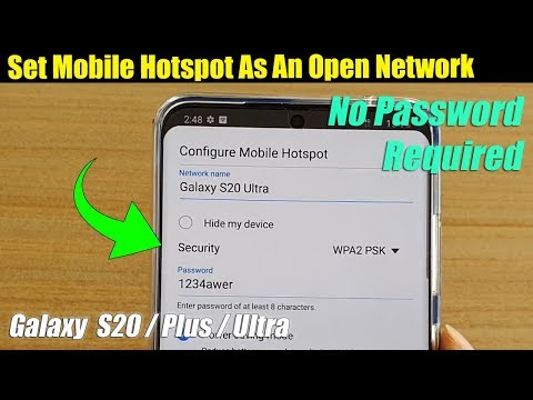 Galaxy S20 / Ultra / Plus: How to Set WiFi Mobile Hotspot As An Open Network (No Password Required)