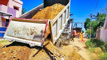 JCB 3DX Backhoe Loader gravel Loading in Dump Truck | Jcb | Jcb Dozer video | TATA 1618