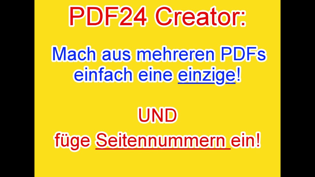 Pdf24 creator mehrere pdfs zu einer pdf zusammenf gen und seiten